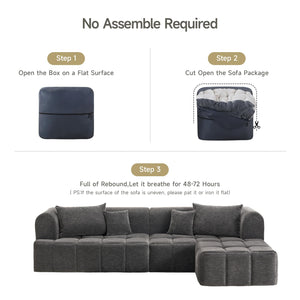 L-Shaped Modular Sectional Sofa with Chaise