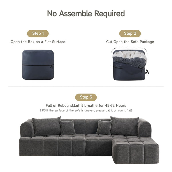 L-Shaped Modular Sectional Sofa with Chaise