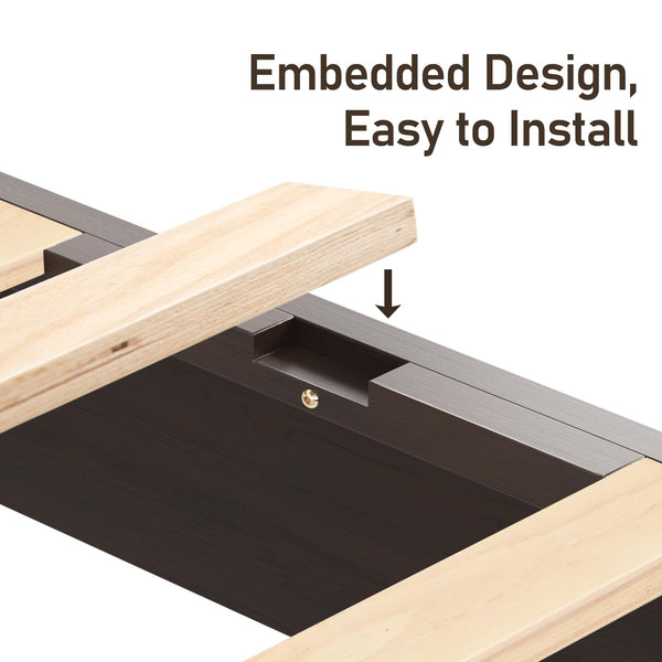 Queen Size Bed Frame with Fluted Headboard
