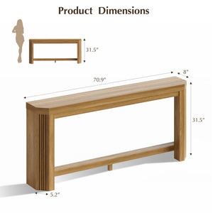 70-Inch Console Table for Entryway with Open Storage