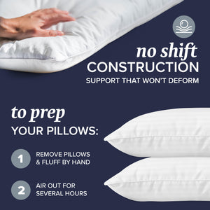 Down Alternative Bed Pillows – Set of 2 (Queen, King, European)