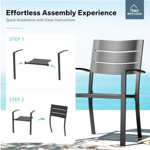 Stackable Metal Outdoor Patio Dining Chairs