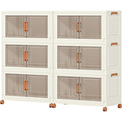 648Qt Extra Large Collapsible Storage Bins with Lids, Wheels & Doors – 6 Pack