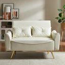 Faux Leather Loveseat Sofa with Pillows