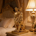 Gold Lion Head Statue – Large Resin Sculpture for Home Decor