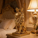 Gold Lion Head Statue – Large Resin Sculpture for Home Decor