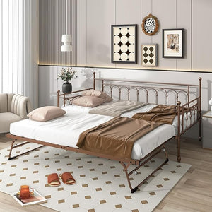 Twin Metal Daybed with Pop-Up Trundle