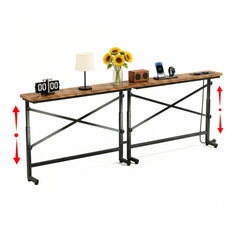 Height Adjustable Sofa Console Table with Power Outlet & USB-C