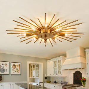 8-Light Semi Flush Mount Sputnik Ceiling Light