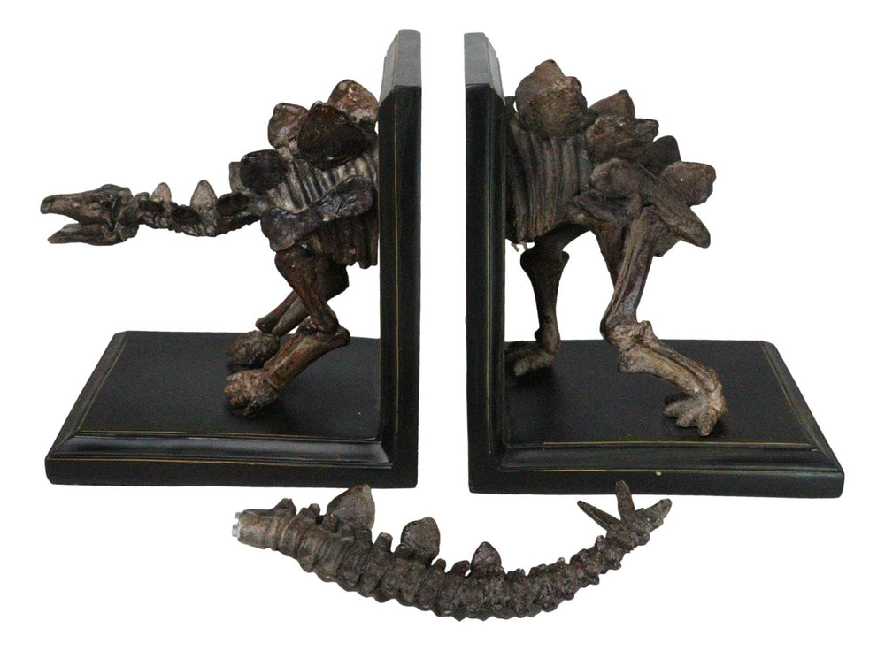 Stegosaurus Dinosaur Fossil Skeleton Bookends Set