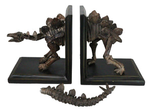 Stegosaurus Dinosaur Fossil Skeleton Bookends Set