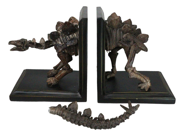 Stegosaurus Dinosaur Fossil Skeleton Bookends Set