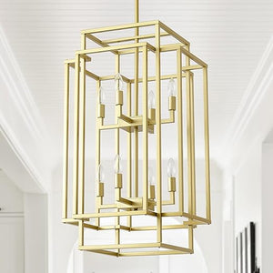 8-Light Tiered Lantern Chandelier – Farmhouse Pendant Light