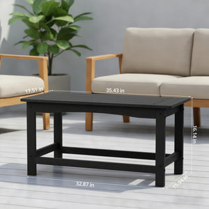 Outdoor HDPE Patio Coffee Table – All-Weather Rectangle Side Table