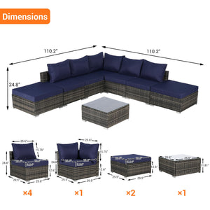 8-Piece Outdoor Patio Sectional Sofa Set