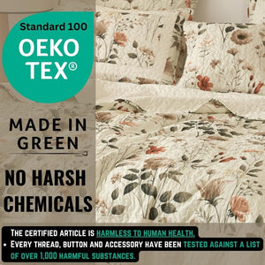 Floral Quilted Bed in a Bag Set – 12-Piece Complete Bedding