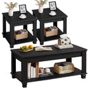 Coffee Table Set of 3 with Open Shelf
