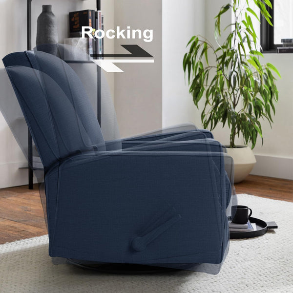 Swivel Glider Rocker Recliner Chair with High Back & Deep Seat