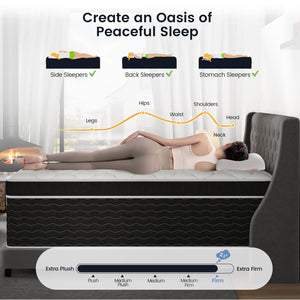 12-Inch California King Hybrid Mattress | Cooling Gel Memory Foam & Pocketed Spring