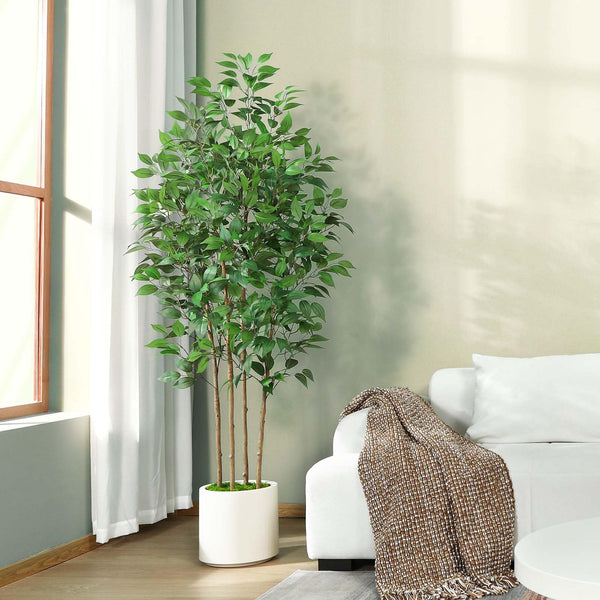 Artificial Ficus Tree with Ceramic Planter