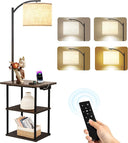 Floor Lamp with Side Table & Charging Station – 3-Color LED