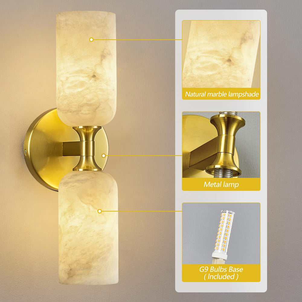 Natural Alabaster Wall Sconce with G9 Bulb