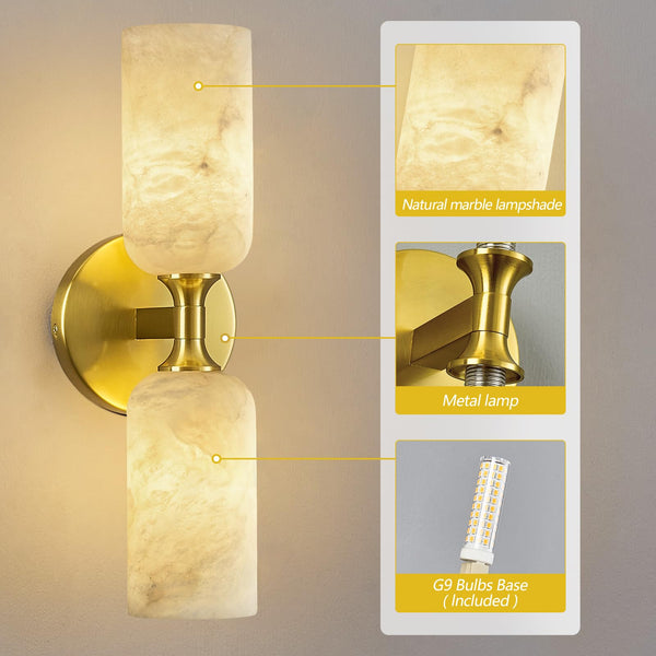Natural Alabaster Wall Sconce with G9 Bulb