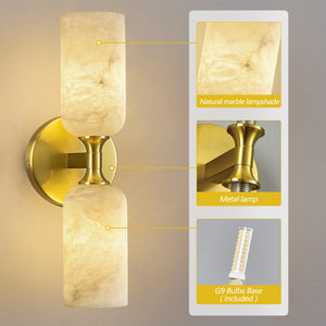 Natural Alabaster Wall Sconce with G9 Bulb – Modern Vanity Light