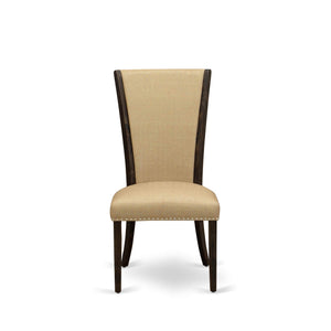 7-Piece Round Dining Table Set with 6 Upholstered Chairs