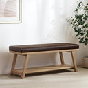 45" Upholstered Storage Bench with Shoe Rack