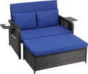 Convertible Patio Daybed with Storage Ottoman & Adjustable Backrest
