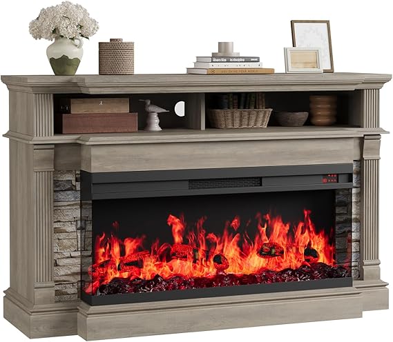 Farmhouse Electric Fireplace TV Stand for TVs up to 65"