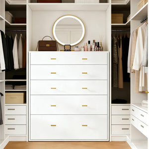 5-Drawer Dresser with LED Lights and Tempered Glass Top