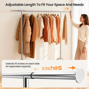 Heavy Duty Rolling Clothes Rack with Shelves