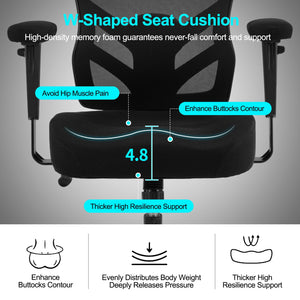 Ergonomic Mesh Office Chair with Lumbar Support & Adjustable Armrests