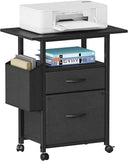 2-Drawer Rolling File Cabinet with 24" Extended Desktop