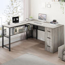 L-Shaped Corner Desk with Drawers & Storage