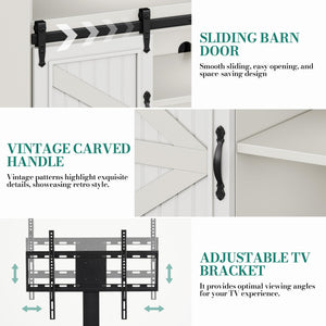 Corner TV Stand with Power Outlet & Storage for 70 Inch TV