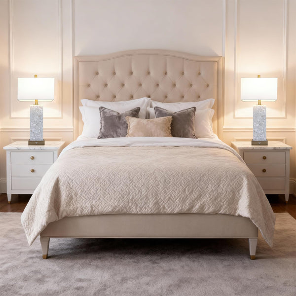 Marble Nightstand Lamps Set of 2 with USB Ports & 3-Color Temperature LED