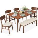 6-Piece Mid-Century Modern Dining Set with Bench