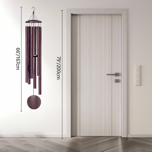 66-Inch Large Outdoor Wind Chimes – Deep Tone, 6 Aluminum Tubes, Rustic Garden Decor