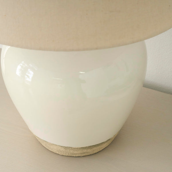 20-Inch Two-Tone Glossy Ceramic Table Lamp