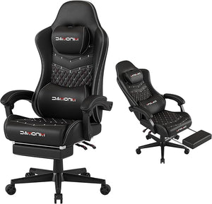 Ergonomic Gaming Chair with Retractable Footrest