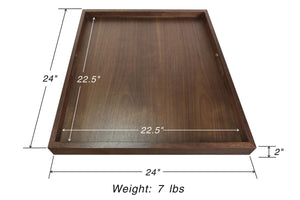 Large Square Wooden Ottoman Tray 24x24 Inch