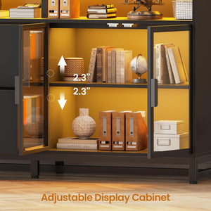 59" File Cabinet with 2 Drawers, Lock & Power Outlets