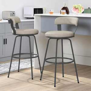 Swivel Counter Height Bar Stools Set of 2 with Back