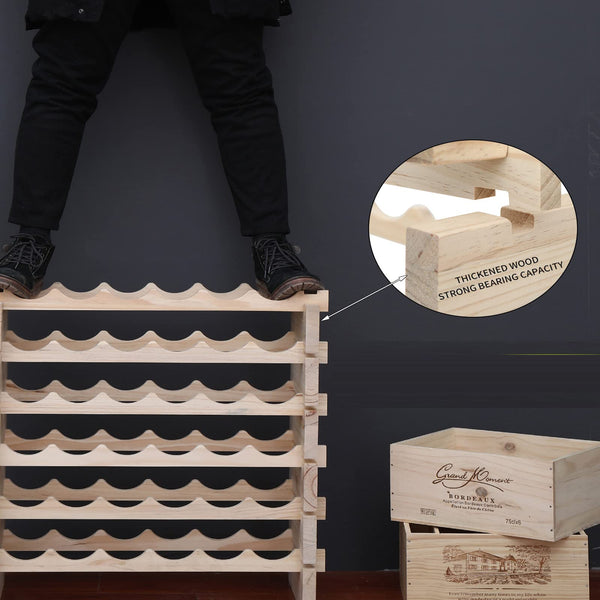 Freestanding Wooden Wine Rack Cabinet