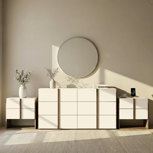 3-Piece Bedroom Set – 6-Drawer Dresser & 2 Charging Nightstands