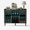 Modern Wine Bar Cabinet with LED Lighting