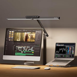 LED Desk Lamp with Dual-Head & Adjustable Arm